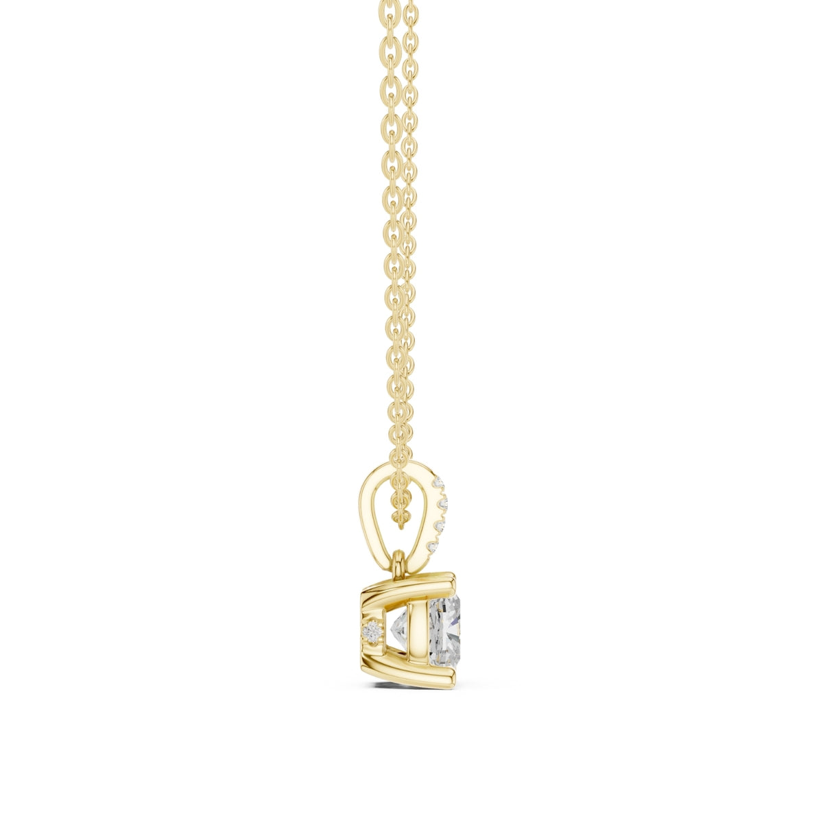 Diamond Solitaire Bezel Pendant Necklace (1.50ct) with Chain