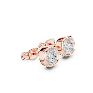 Elegant Bezel Diamond Stud Earrings
