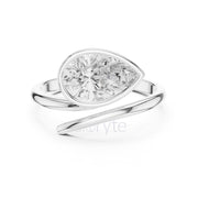 Pear Diamond Bypass Engagement Ring