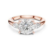 Three-Stone Engagement Ring with Pear Side Diamonds