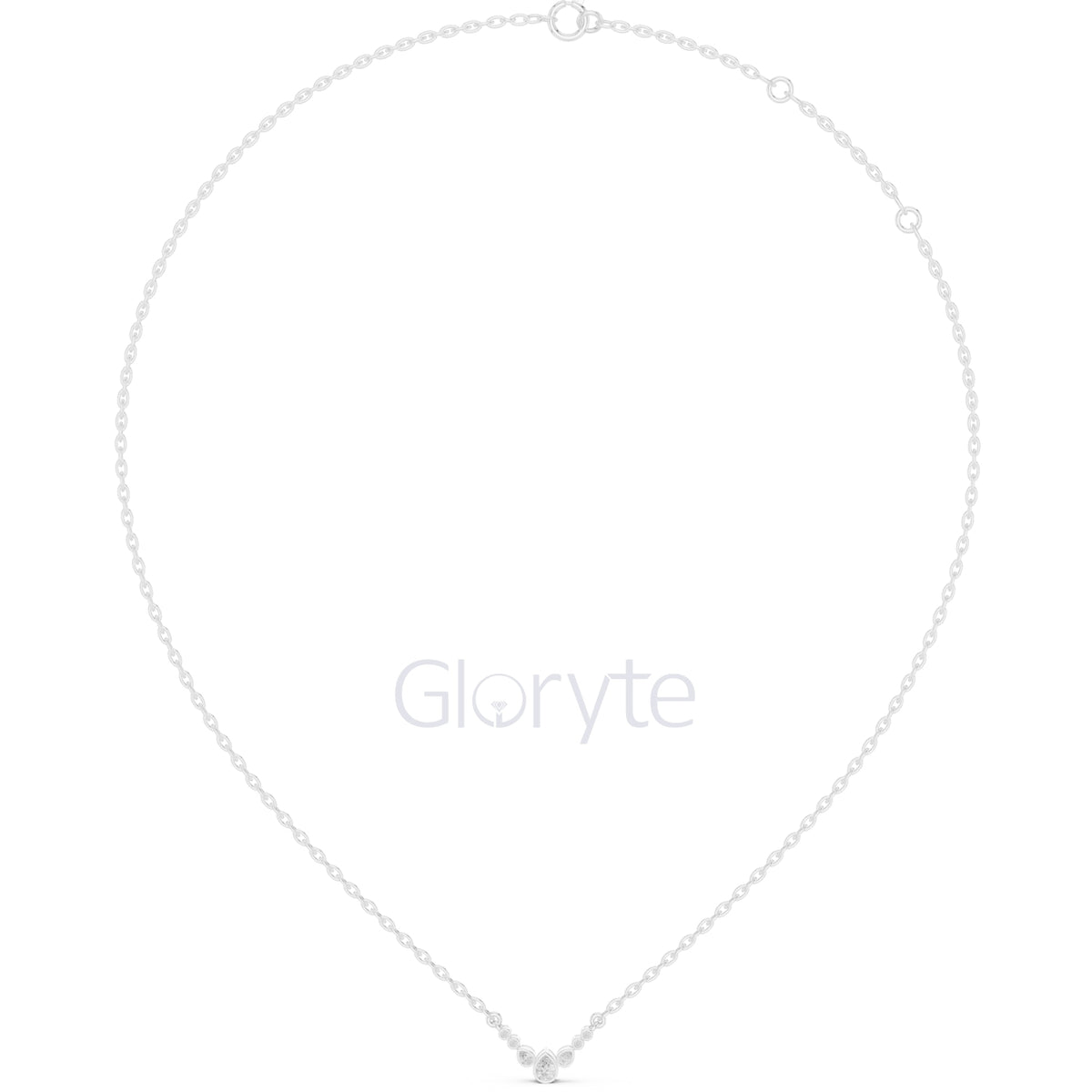 Diamond Cluster V-Shaped Necklace