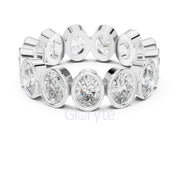 Oval Diamond Bezel-Set Eternity Band