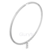 Emerald-Cut Diamond Tennis Necklace with Statement Drop