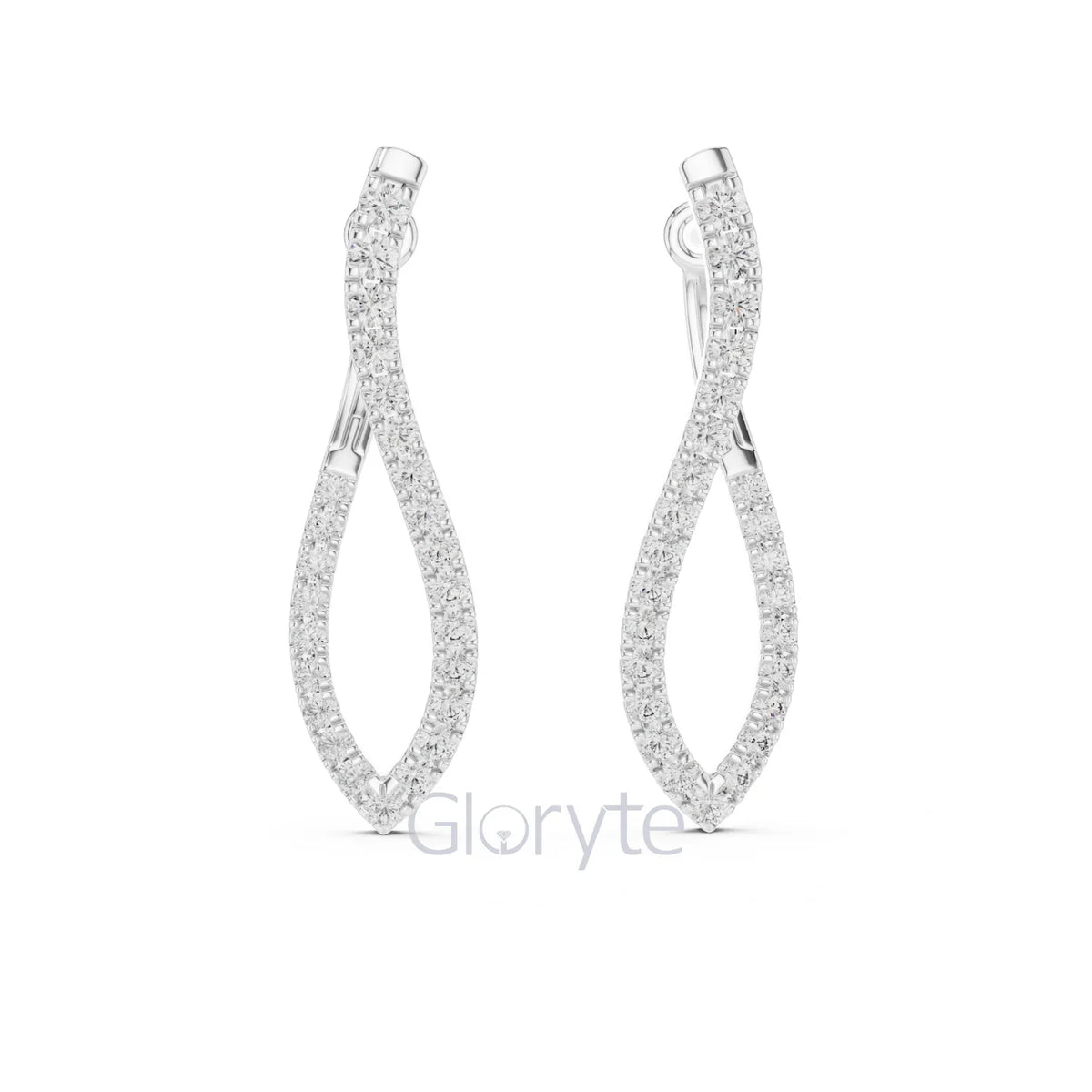 Twist Hoop Diamond Earrings with Modern Wave