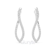 Twist Hoop Diamond Earrings with Modern Wave