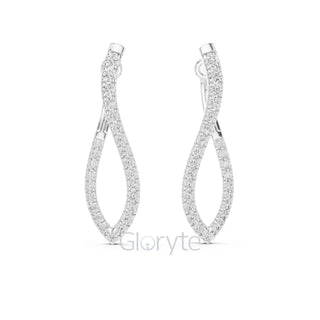 Twist Hoop Diamond Earrings with Modern Wave