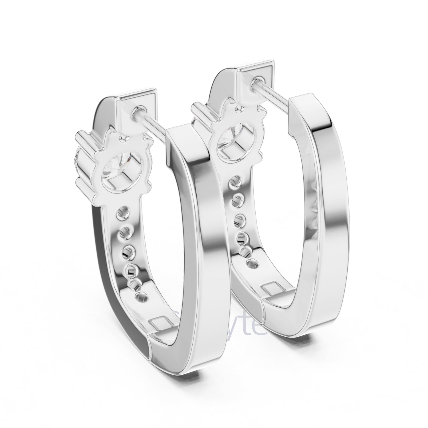 Classic Round Solitaire Diamond Hoop Earrings