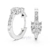 Pear & Round Diamond Hoop Earrings | Lab-Grown & Moissanite | Silver or Gold