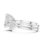Diamond Bridal Set Ring with Marquise & Round Accent Diamonds