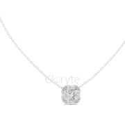 Cushion & Pear Cluster Diamond Pendant Necklace (1.60 CT)
