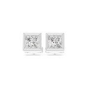 Elegant Bezel Diamond Stud Earrings | 2.50 Carat Total Weight