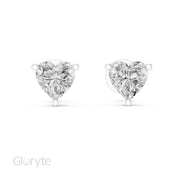 Heart Shape Diamond Stud Earrings
