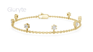 Floating Round Cut Diamond Bracelet
