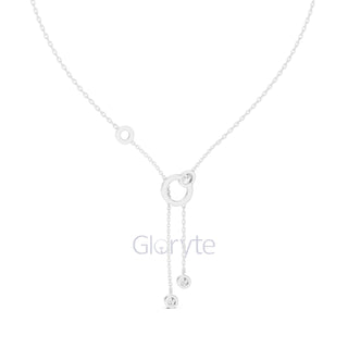 Interlocking Circle Drop Diamond Necklace