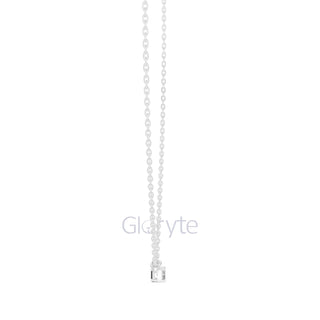 Emerald Cut Solitaire Diamond Pendant Necklace