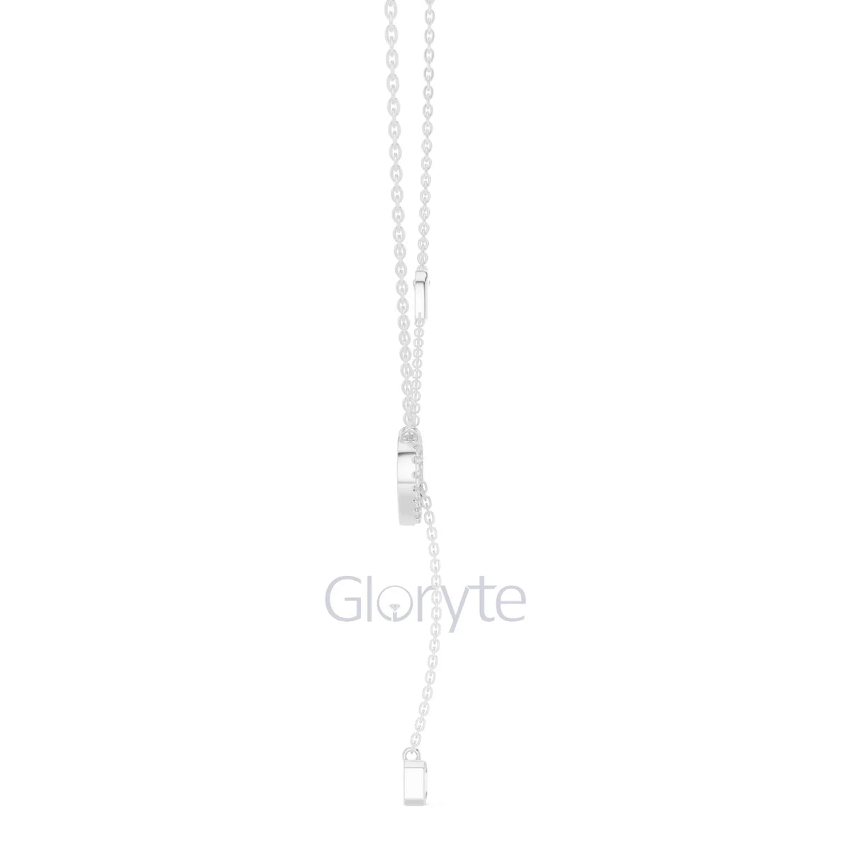 Diamond Heart Drop Pendant Necklace with Accent Chain – Includes Chain