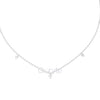 Minimalist Diamond Station Necklace with Round & Baguette Cut Diamonds – Includes Chain