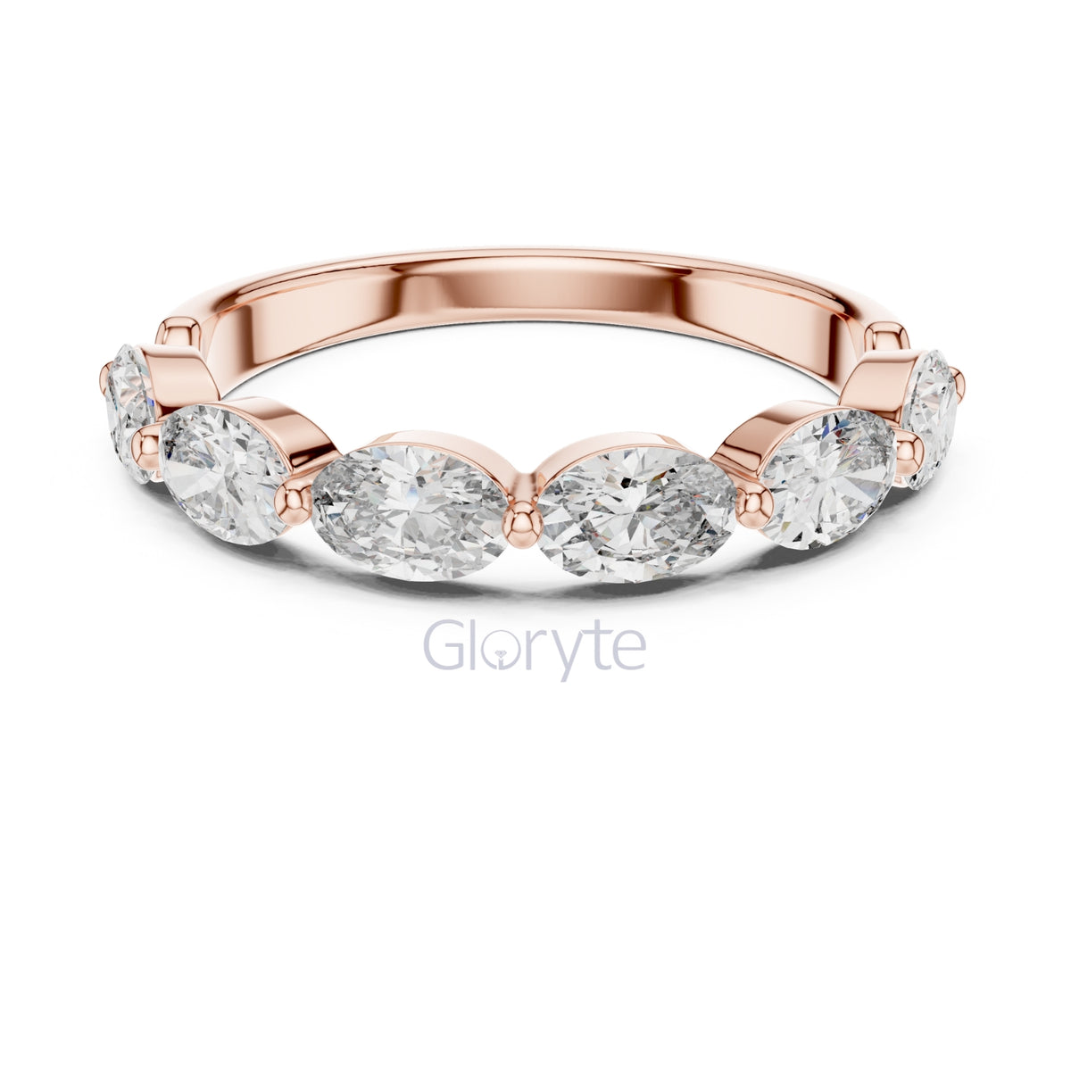 Oval Cut Half Eternity Ring