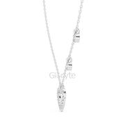 Diamond Heart Pendant Necklace with Dangling Accents – Includes Chain