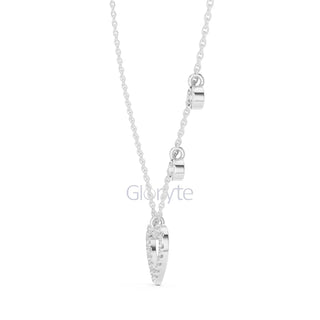 Diamond Heart Pendant Necklace with Dangling Accents
