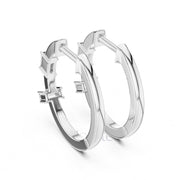 Minimalist Baguette Moissanite Hoop Earrings