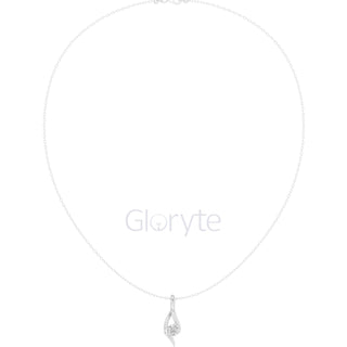 Solitaire Curve Diamond Pendant Necklace