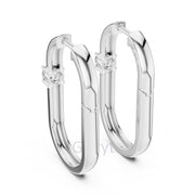Minimalist Solitaire Hoop Earrings