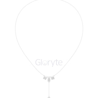 Baguette Cluster Drop Diamond Necklace