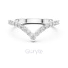 V-Shaped Diamond Band in 925 Silver, 10K & 14K Gold