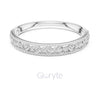 Milgrain Diamond Band in 925 Silver, 10K & 14K Gold | Half Eternity Ring