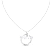 Circle Diamond Accent Pendant Necklace
