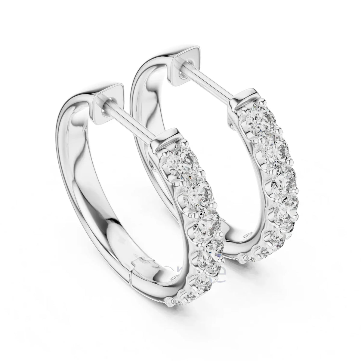 Classic Diamond Huggie Hoop Earrings