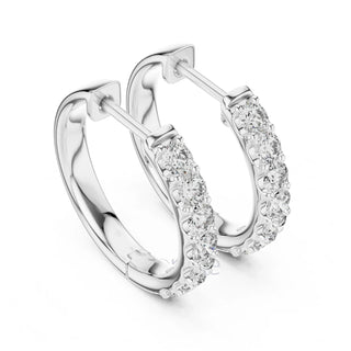 Classic Diamond Huggie Hoop Earrings