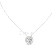 Round Halo Diamond Pendant Necklace (2.38 CT)