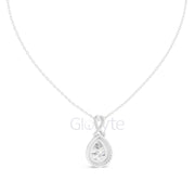 Infinity Halo Pear Pendant Necklace
