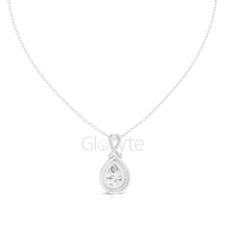 Infinity Halo Pear Pendant Necklace