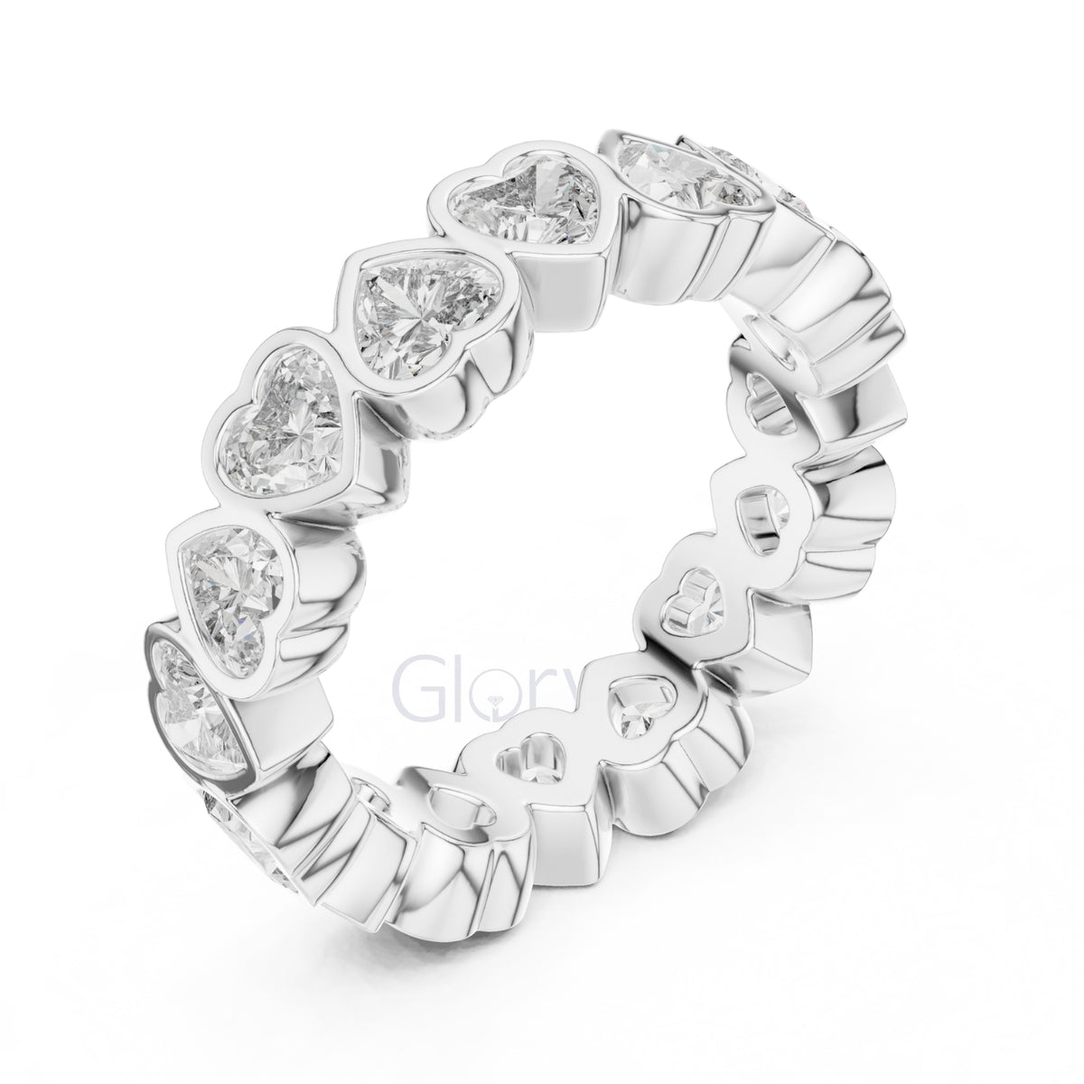 Heart Cut Diamond Eternity Band