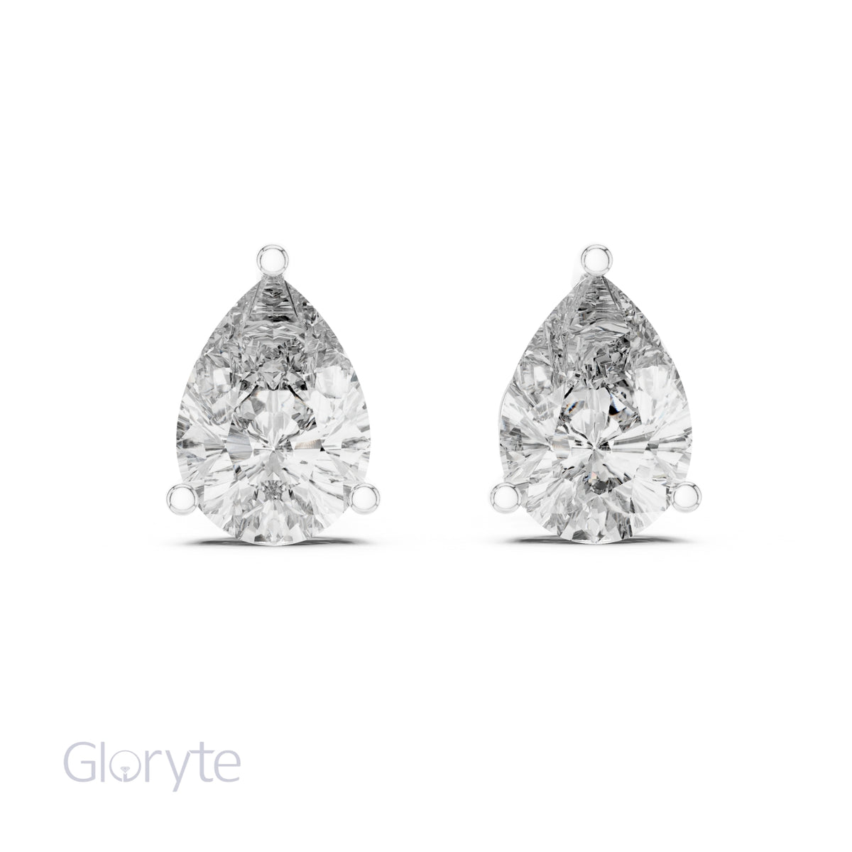 Pear Cut Diamond Solitaire Earrings