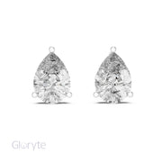 Pear Cut Diamond Solitaire Earrings