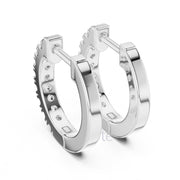 Classic Round Cut Diamond Hoop Earrings