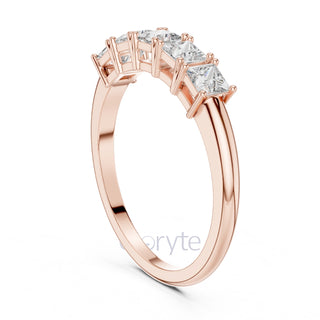 Princess Cut Five Stone Diamond Eternity Band Ring