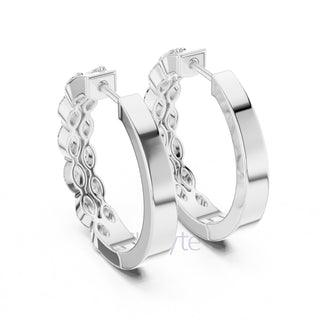 Marquise Illusion Hoop Earrings