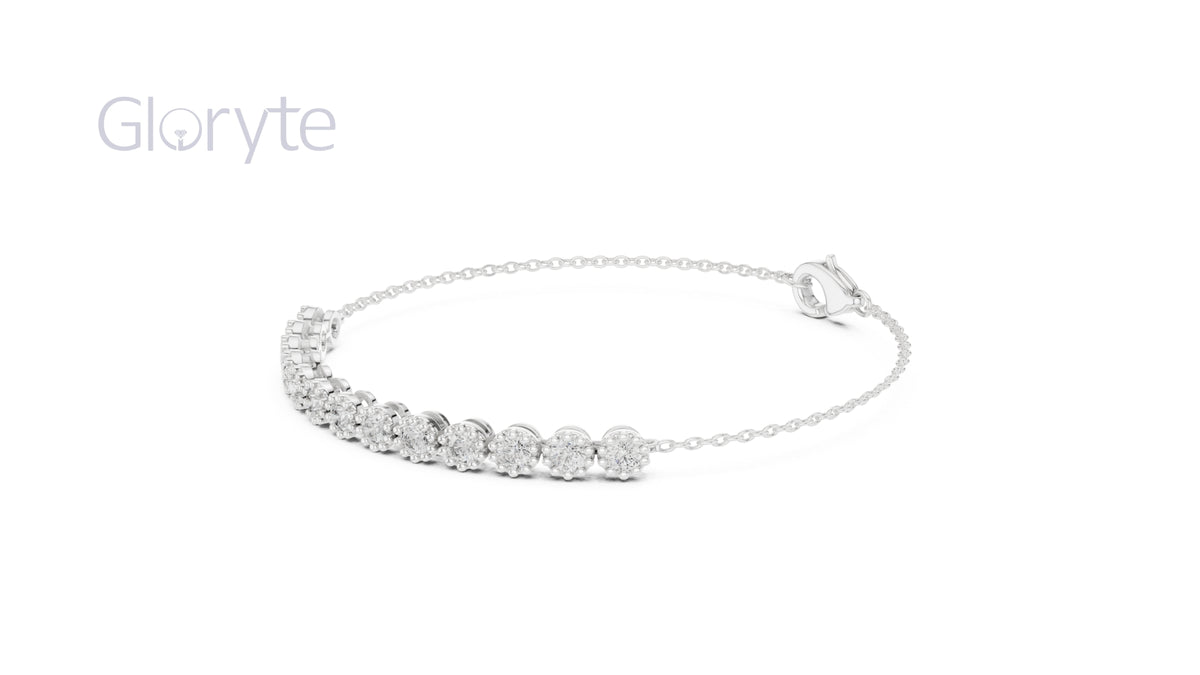 Diamond Halo Tennis Bracelet 3.00mm