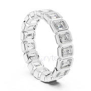 Emerald Cut Bezel Set Eternity Band