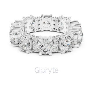 Bold Round & Petite Accent Diamond Eternity Band