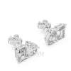Pear & Emerald-Cut Diamond Stud Earrings | Lab-Grown & Moissanite | Silver or Gold