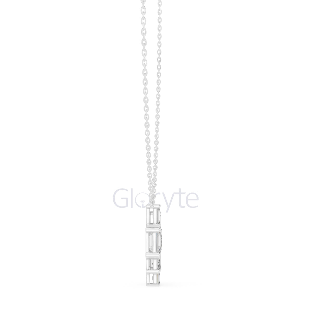 Three-Stone Toi et Moi Diamond Pendant Necklace
