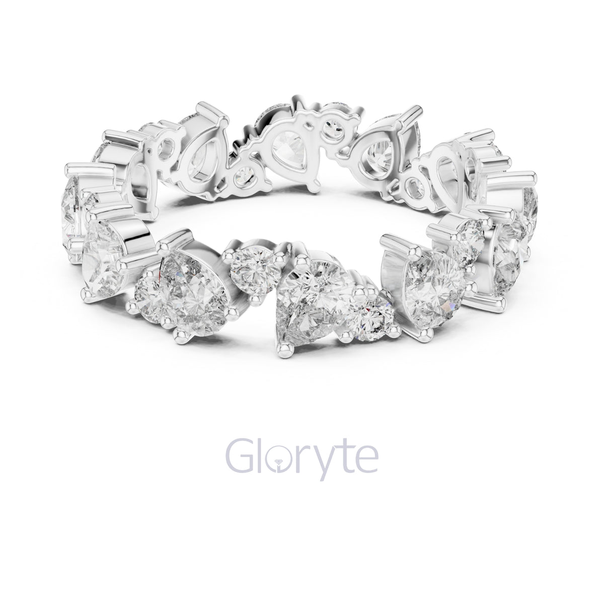 Pear & Round Lab Diamond Eternity Band – Classic Statement Ring