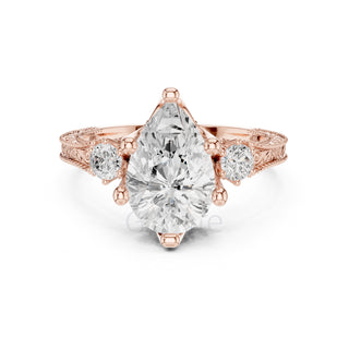 Pear Diamond Vintage Bridal Ring