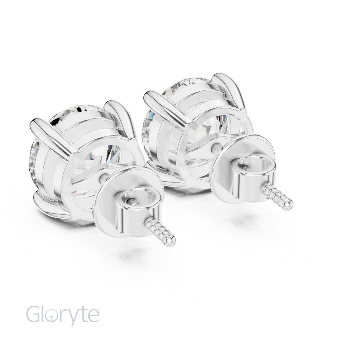 Classic Round Cut Diamond Stud Earrings